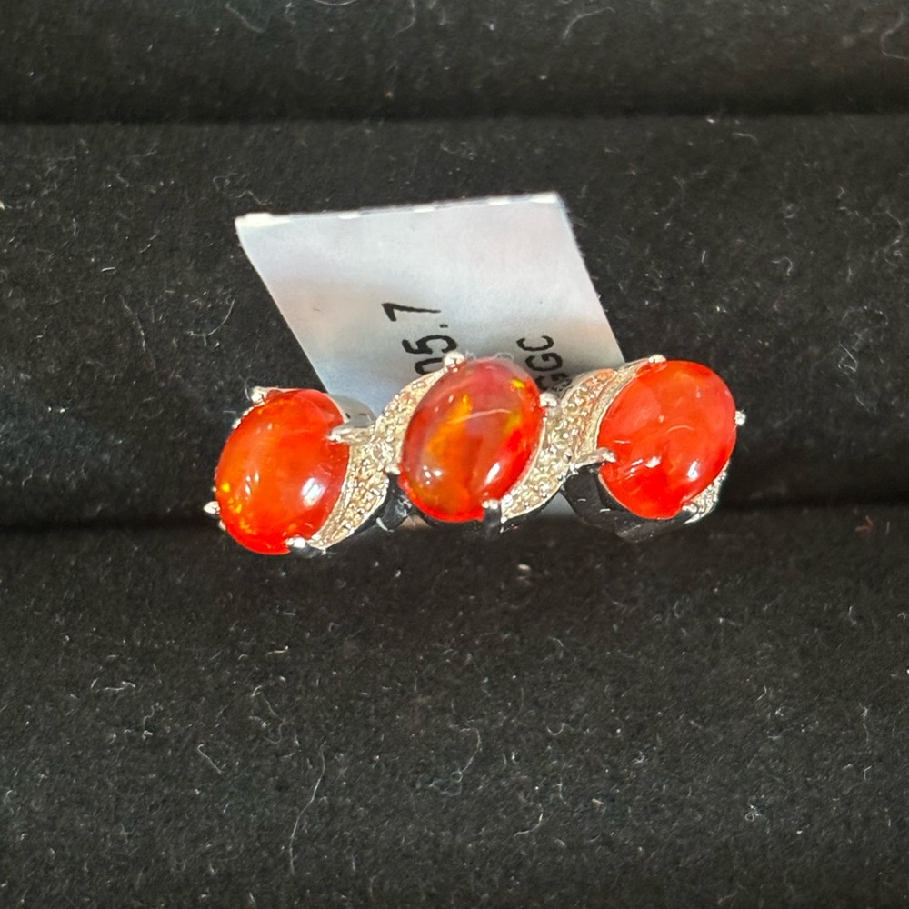 Ethiopian Cherry Opal Ring-Size 7